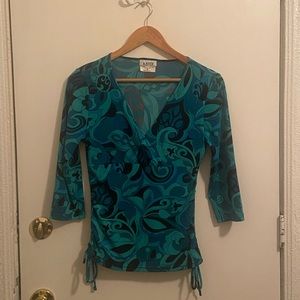 A. Byer Y2K crossbody psychedelic top